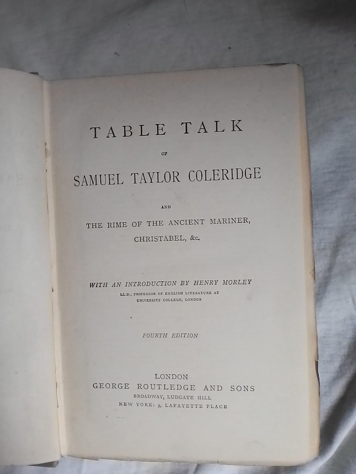 Specimens of the Table Talk of Samuel Taylor Coleridge