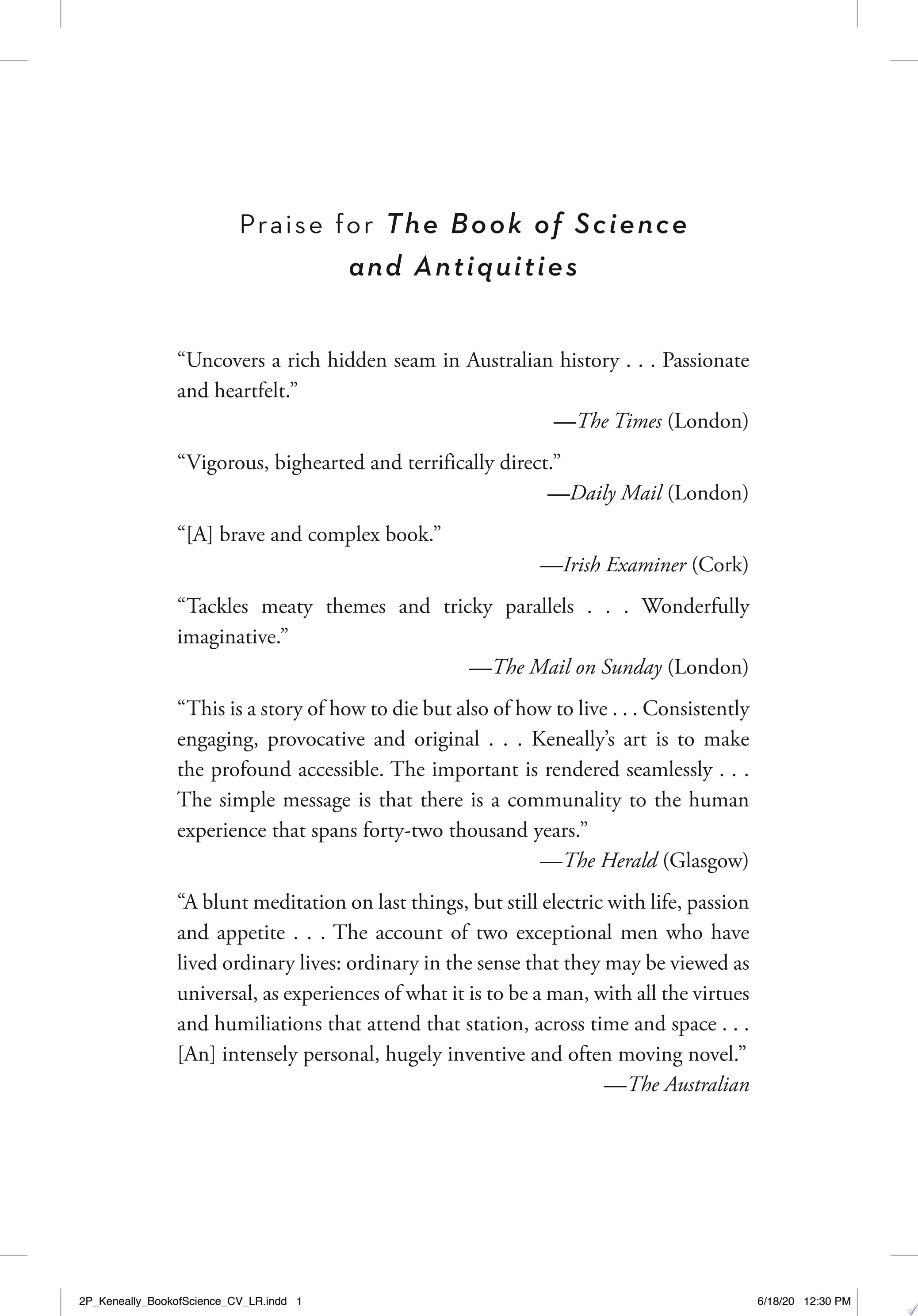 The Book of Science and Antiquities A Novel