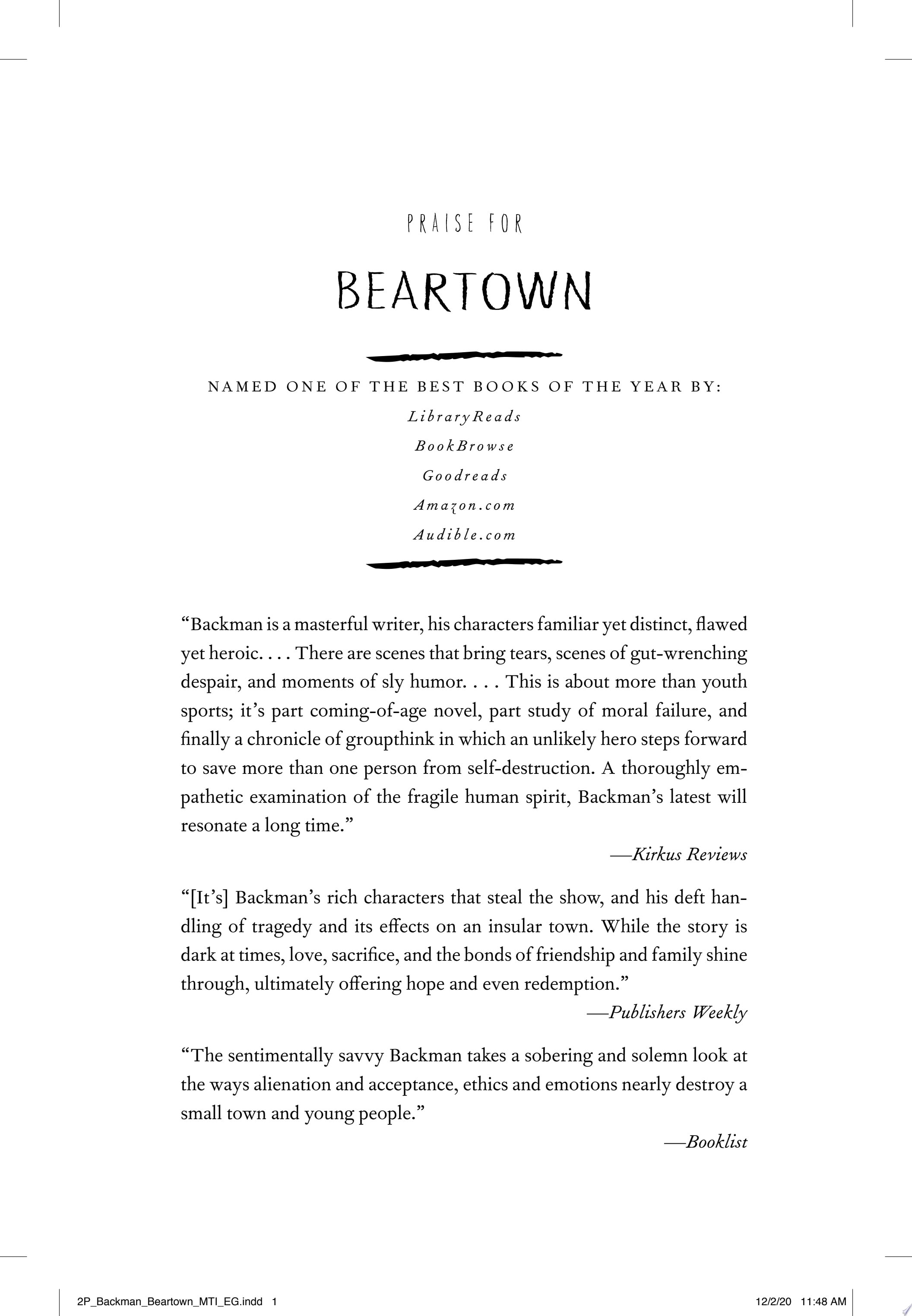 Beartown A Novel