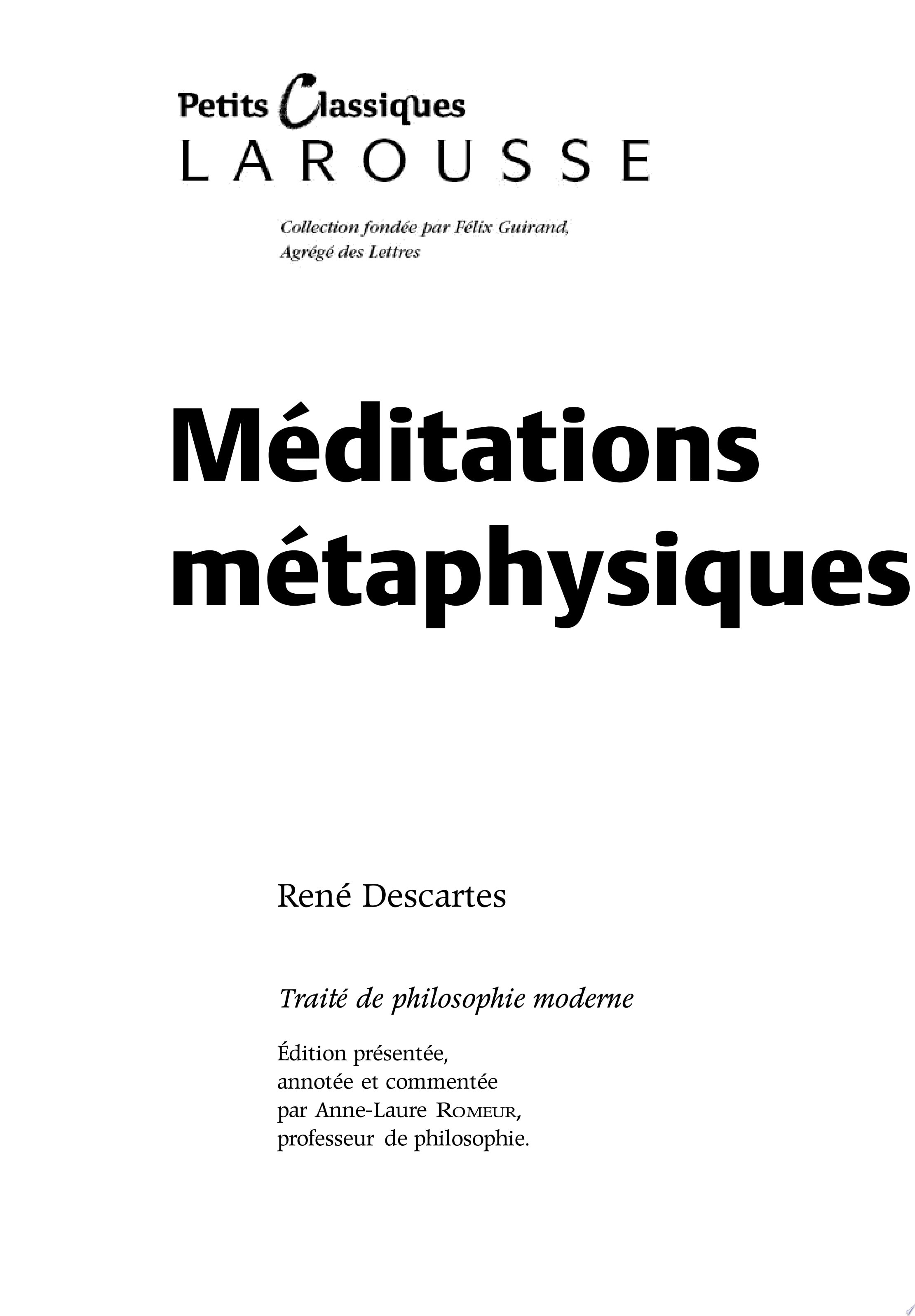 Méditations métaphysiques