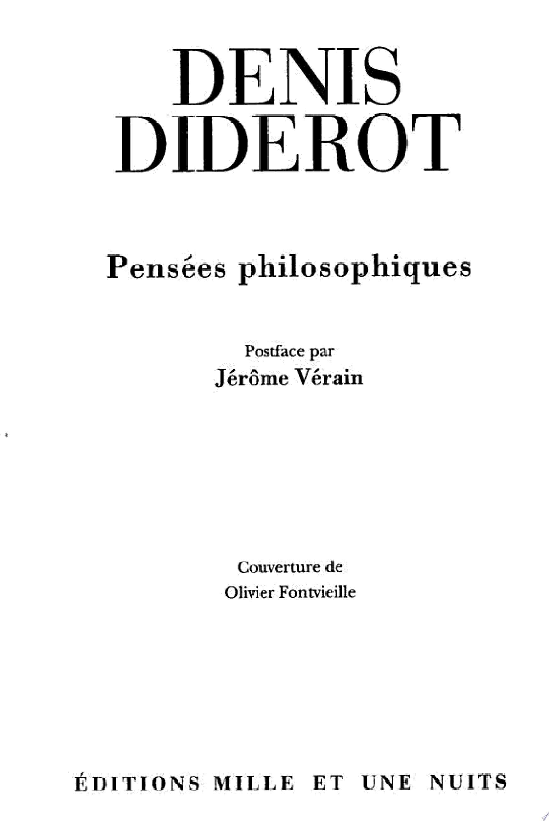 Pensees Philosophiques (1746)