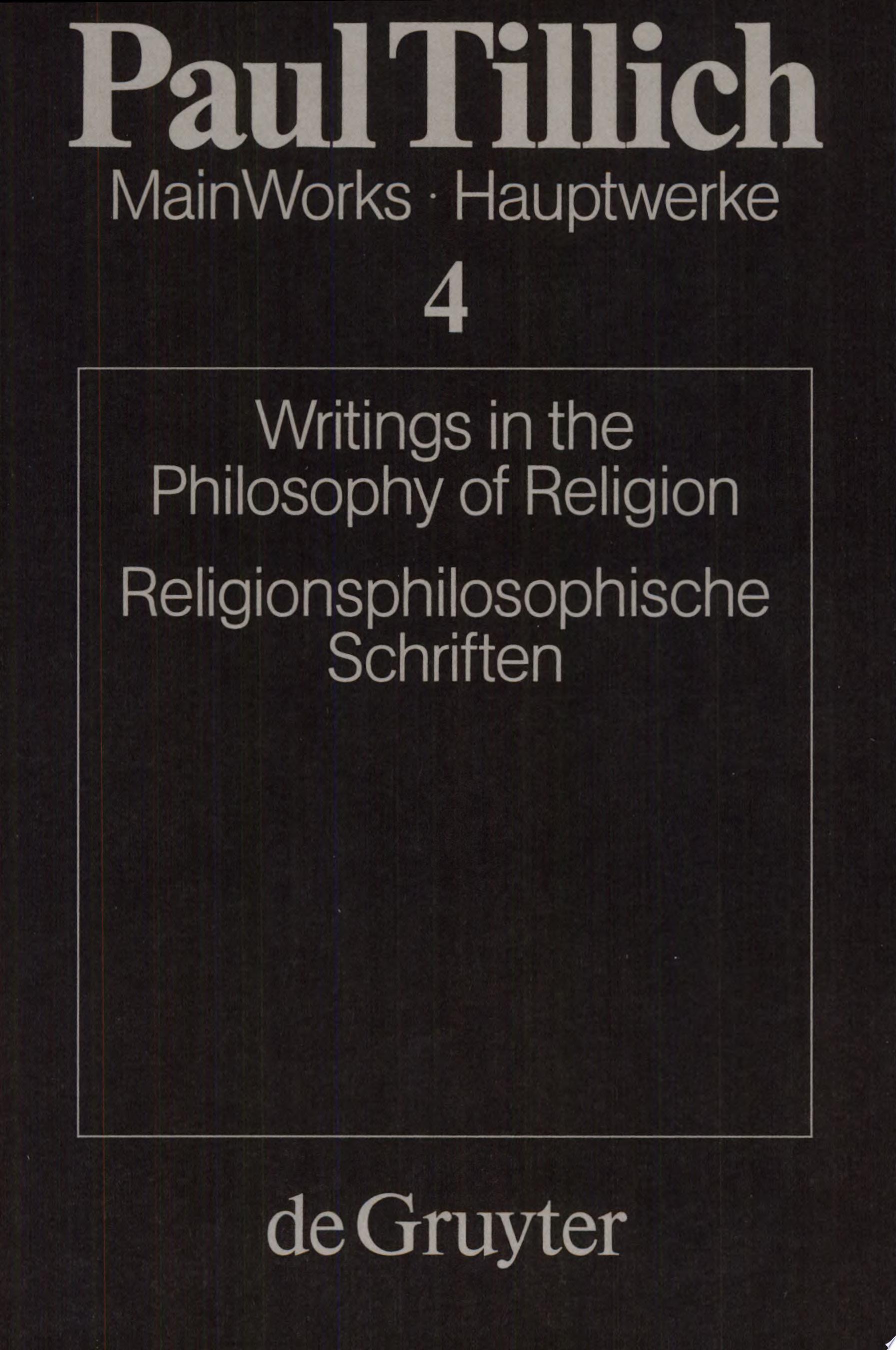 Religionsphilosophische Schriften