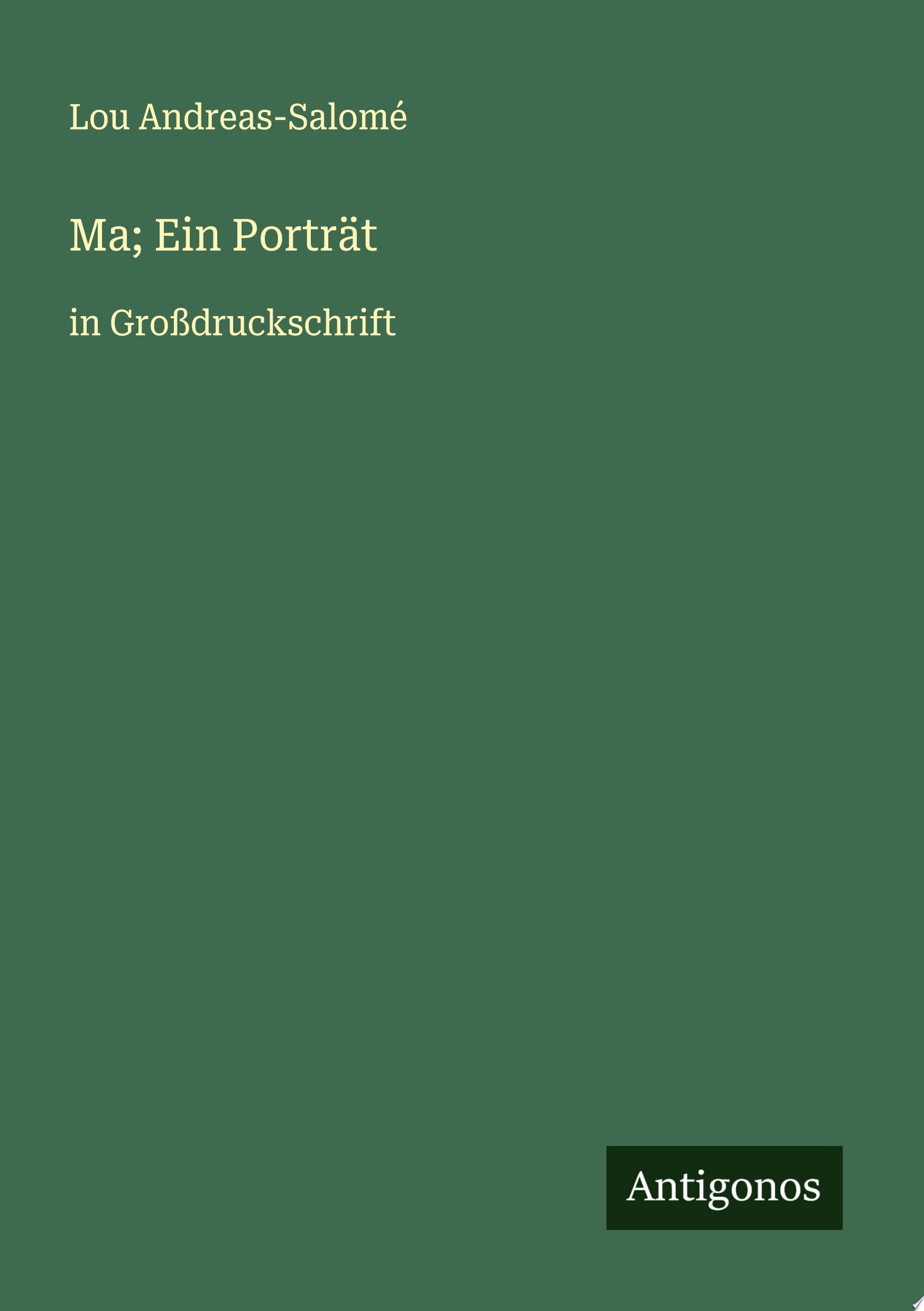 Ma; Ein Porträt in Großdruckschrift
