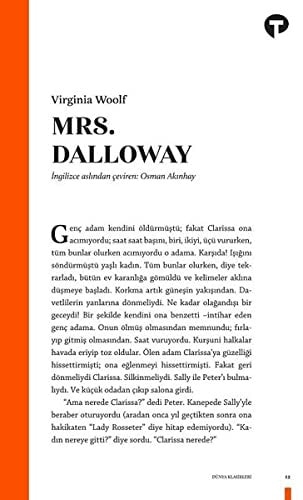 Mrs. Dalloway Türkce Türkisch Turkish