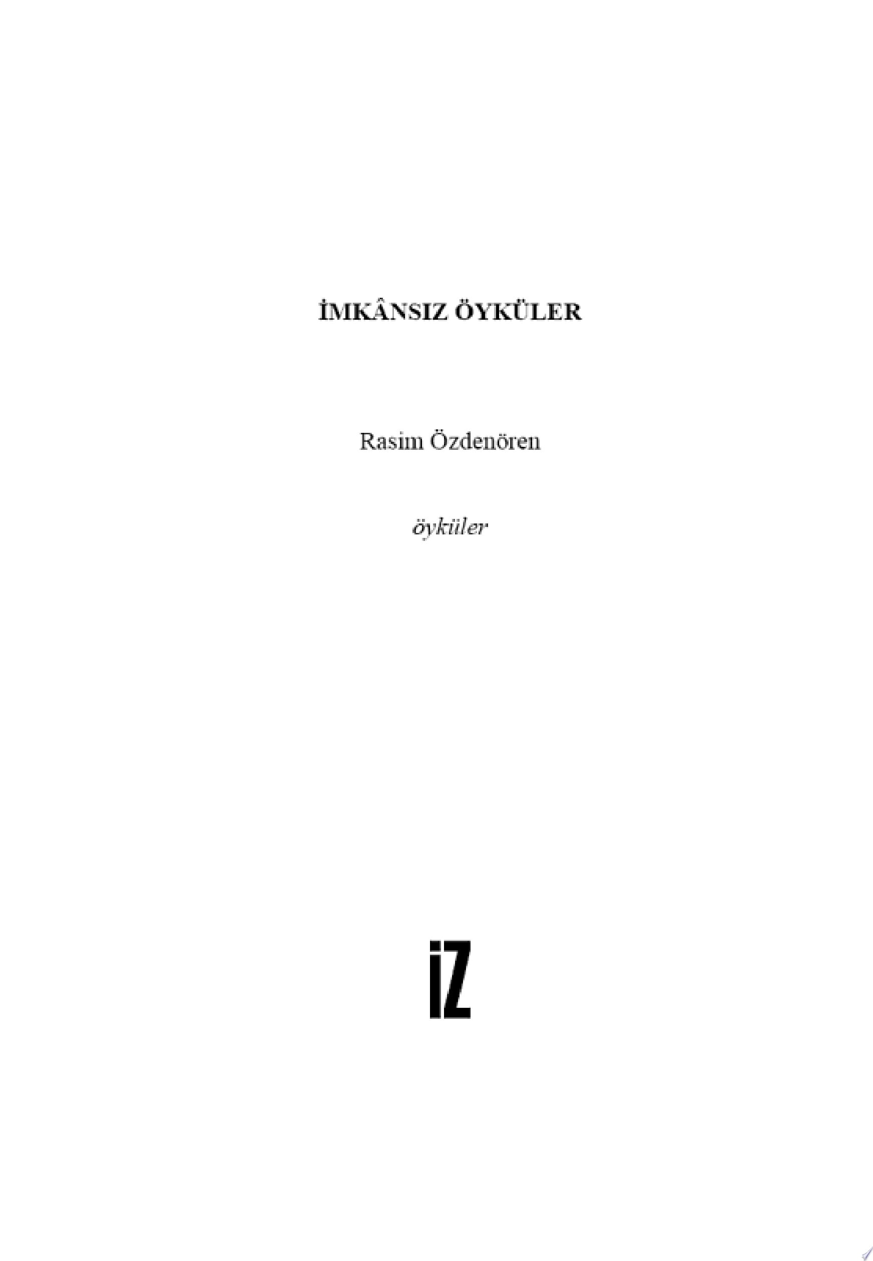 İmkansız Öyküler (İz Yayıncılık)