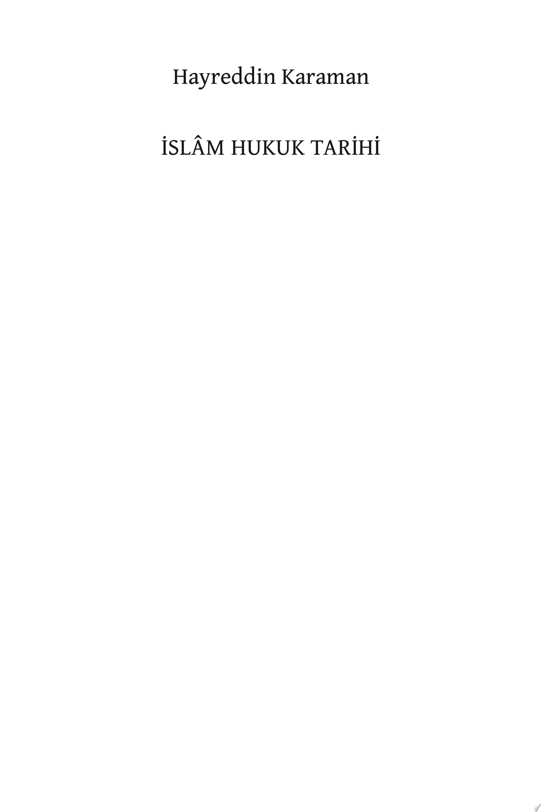 İslam Hukuk Tarihi