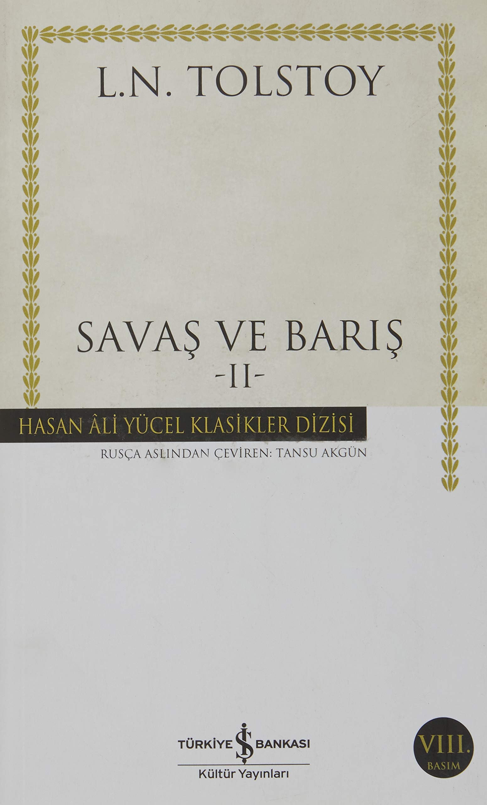 Savas Ve Baris 2 Cilt Takim Set