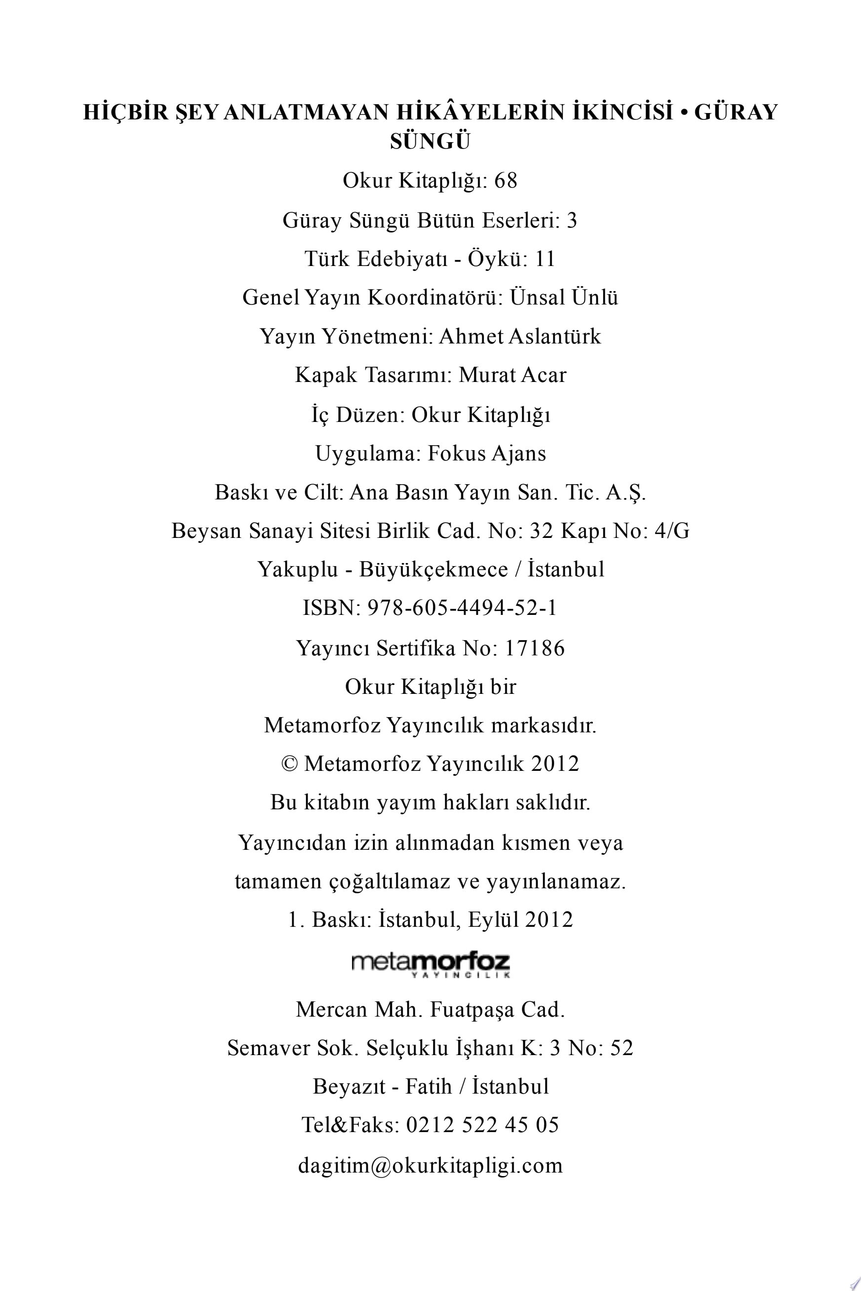 Hicbir Sey Anlatmayan Hikâyelerin Ikincisi (Osmanli Türkcesiyle)