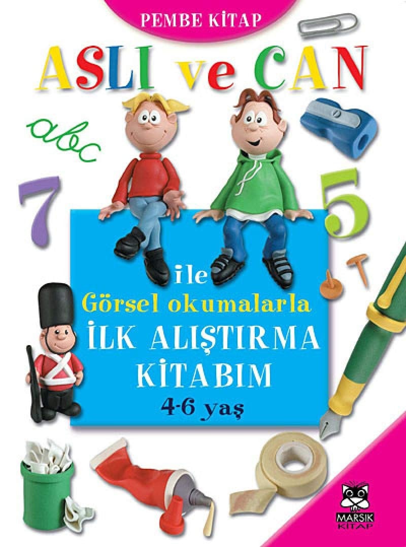 Asli ve Can ile Gorsel Okumalarla Ilk Alistirma Kitabim - Pembe Kitap