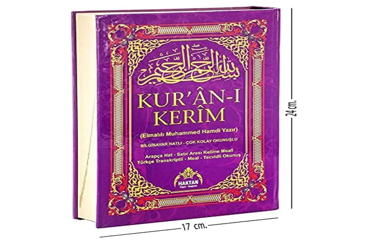 Orta Boy Fihristli Kurani Kerim Satiralti Turkce okunuslu - Kelime Manali ve Mealli (Besli Meal) ( KOD: H-18)