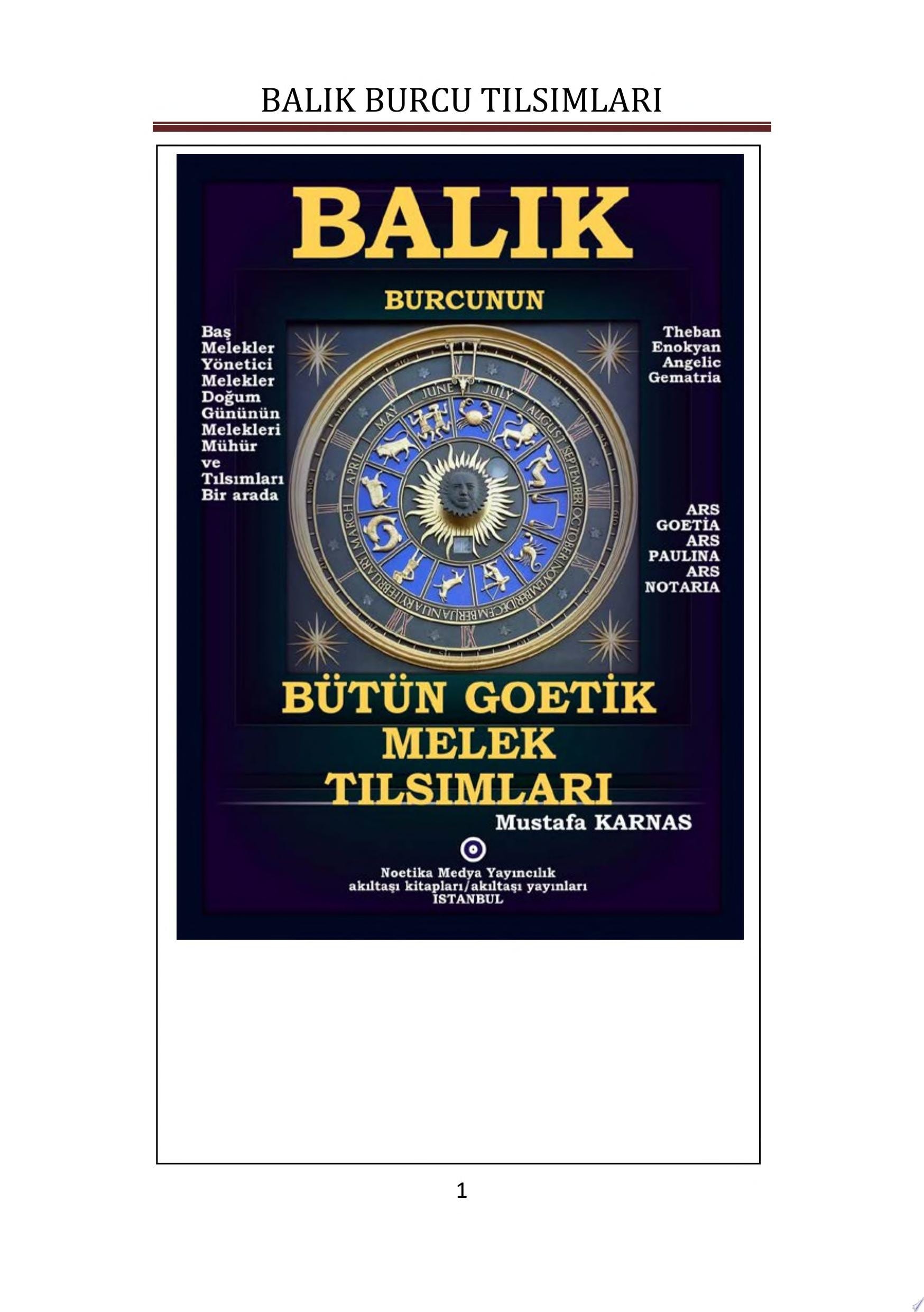 BALIK BURCUNUN BÜTÜN GOETİK MELEK TILSIMLARI