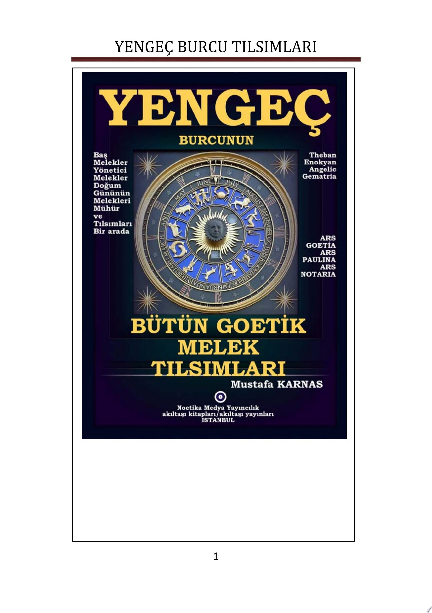 YENGEÇ BURCUNUN BÜTÜN GOETİK MELEK TILSIMLARI