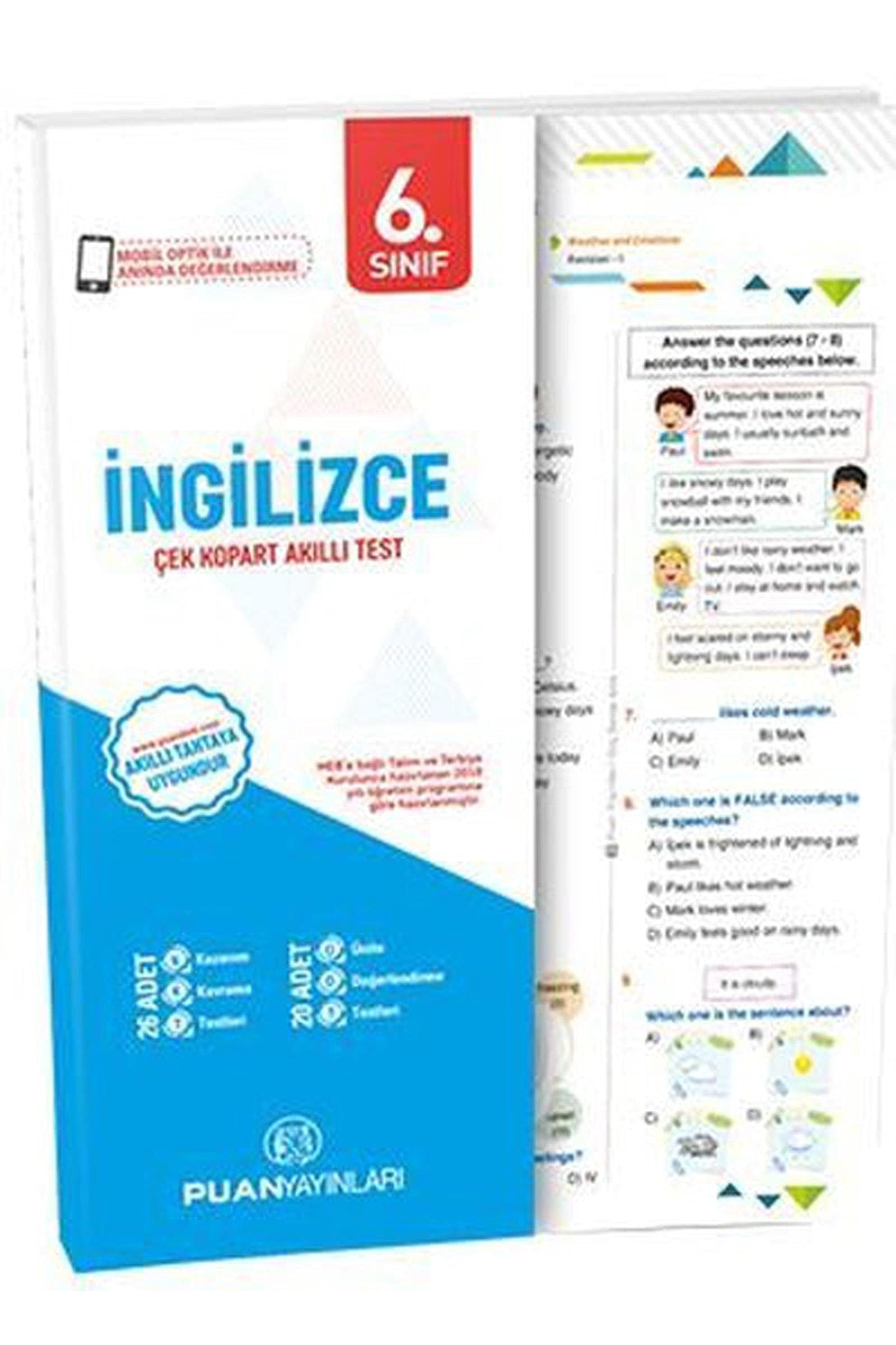 6. Sınıf İngilizce Çek Kopart Akıllı Test