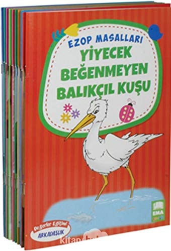 Ezop Masallari Seti (10 Kitap Takim - Küçük Boy): 1. ve 2. Siniflar Için Egik El Yazili