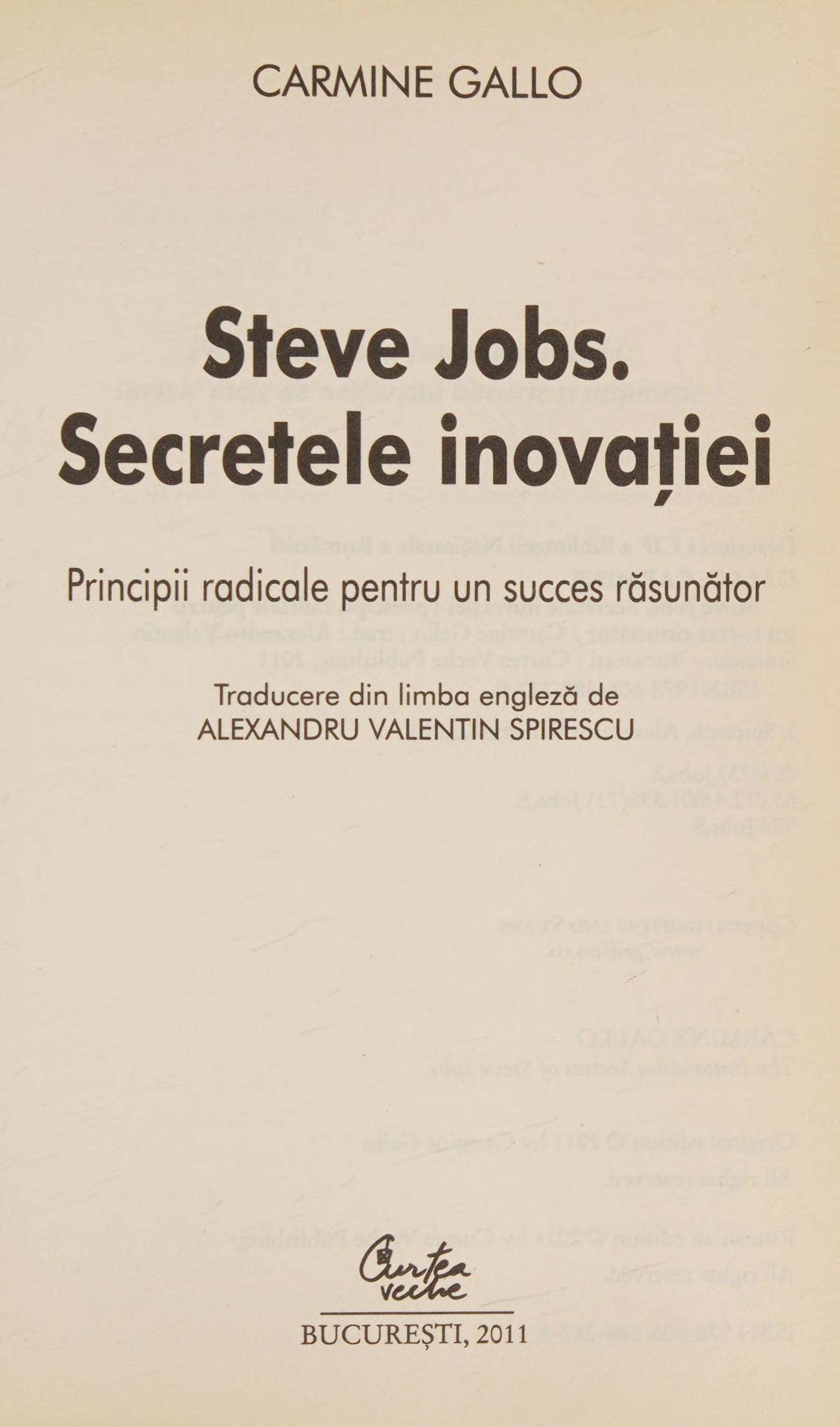 Steve Jobs secretele inovaţiei