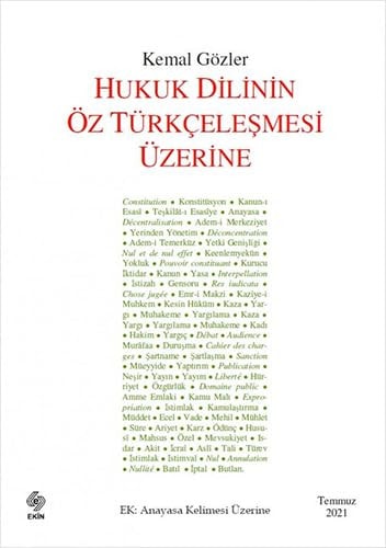 Hukuk Dilinin Öz Türkcelesmesi Üzerine