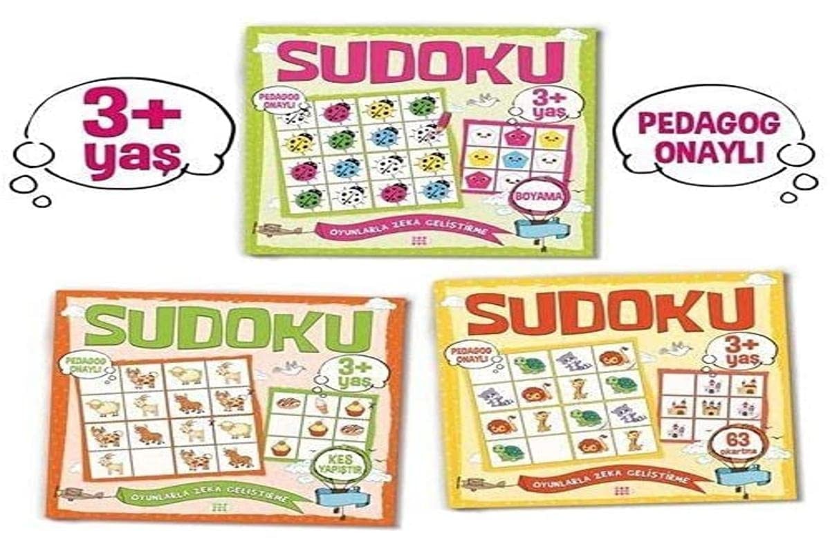Çocuklar Için Sudoku Seti (3+ Yas) (3 Books Set)