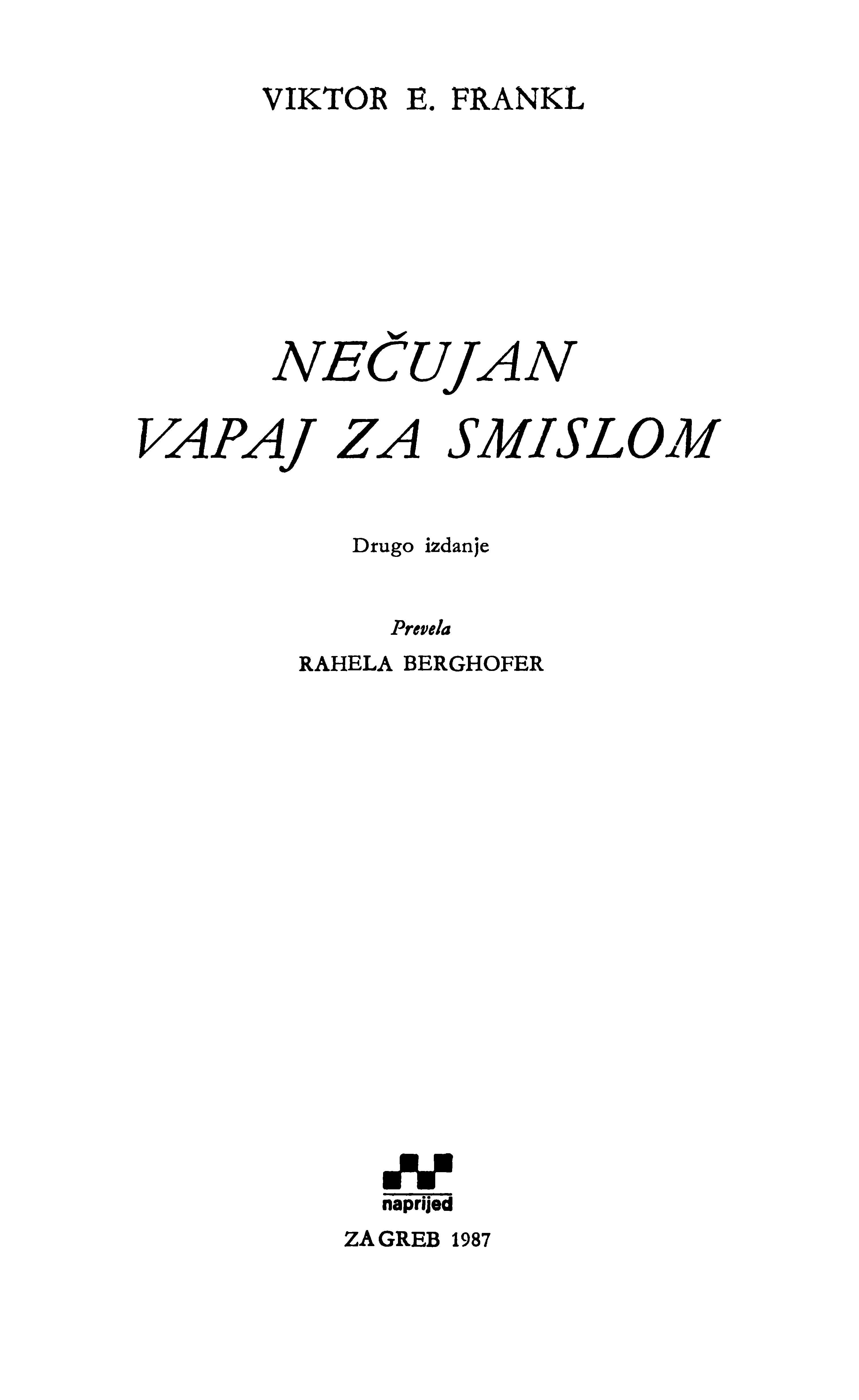 Nečujan vapaj za smislom