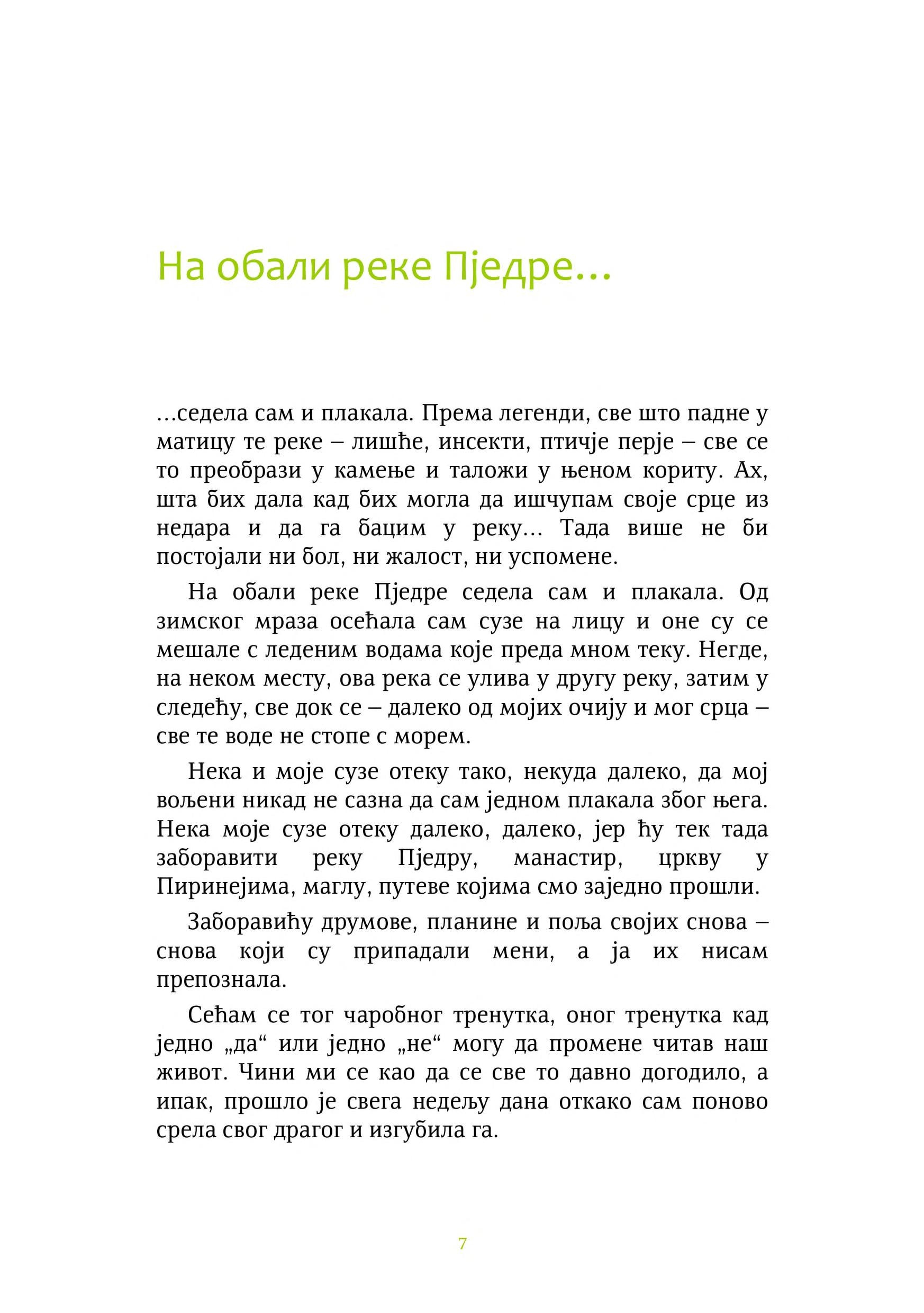 Na obali reke Pjedre sedela sam i plakala