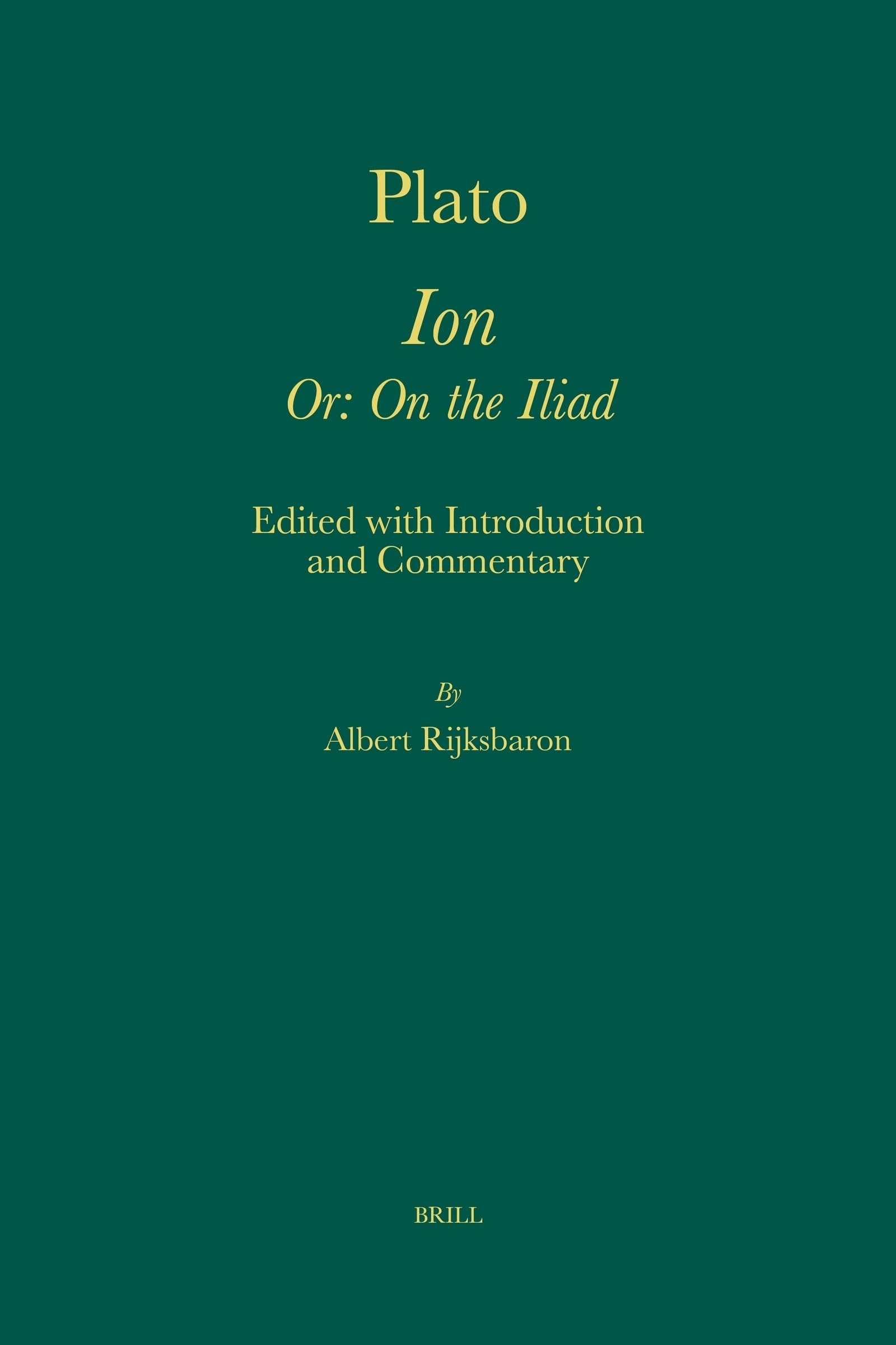 Ion Or On the Iliad