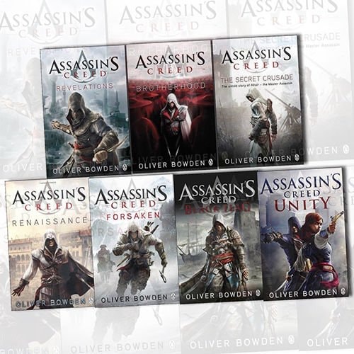 Assassins Creed Collection By Oliver Bowden 7 Books Set (Renaissance, The Secret Crusade, Revelations, Forsaken, Brotherhood, Black Flag, Unity)
