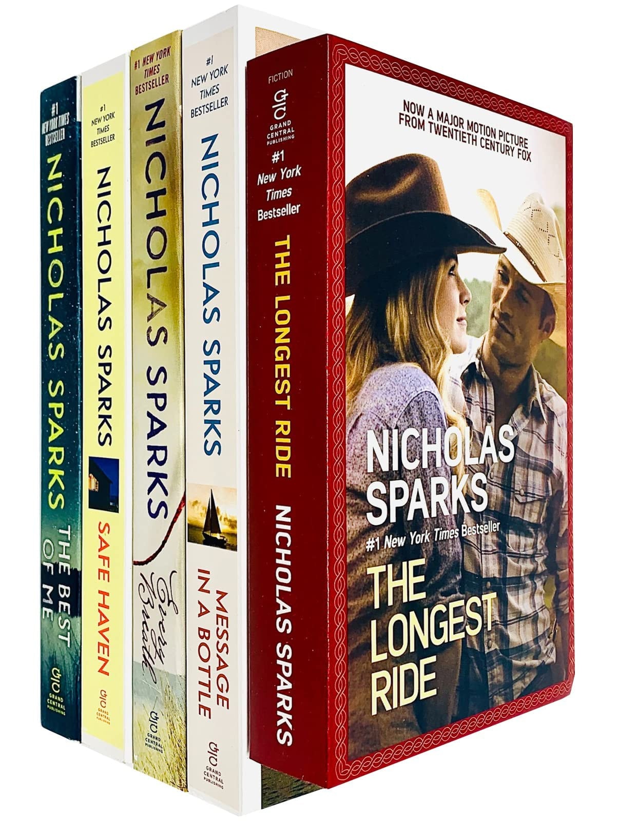 Nicholas Sparks Collection 5 Books Set (The Longest Ride, Message in a Bottle, Every Breath, Safe Haven & The Best of Me)