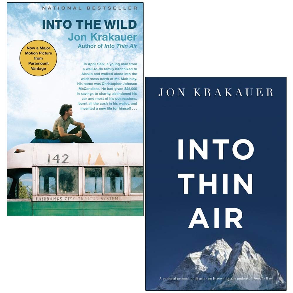 Jon Krakauer 2 Books Collection Set (Into the Wild & Into Thin Air: A Personal Account of the Everest Disaster)