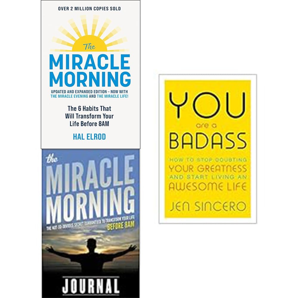 Miracle Morning, Journal, You Are a Badass 3 Books Collection Set