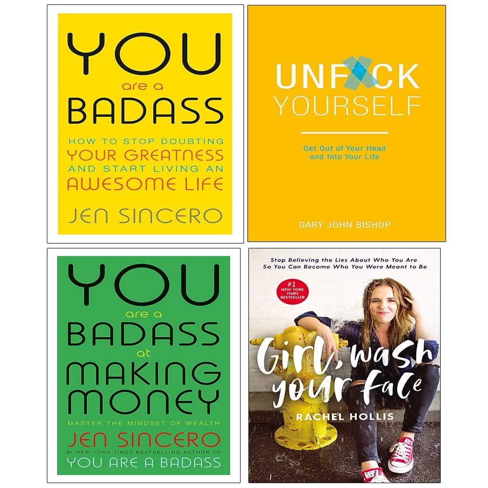 unfuk yourself, You Are A Badass And At Making Money, Girl Wash Your Face 4 Books Collection Set