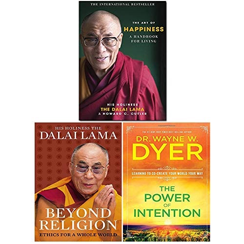 Power Of Intention, Art of Happiness, Beyond Religion 3 Books Collection Set