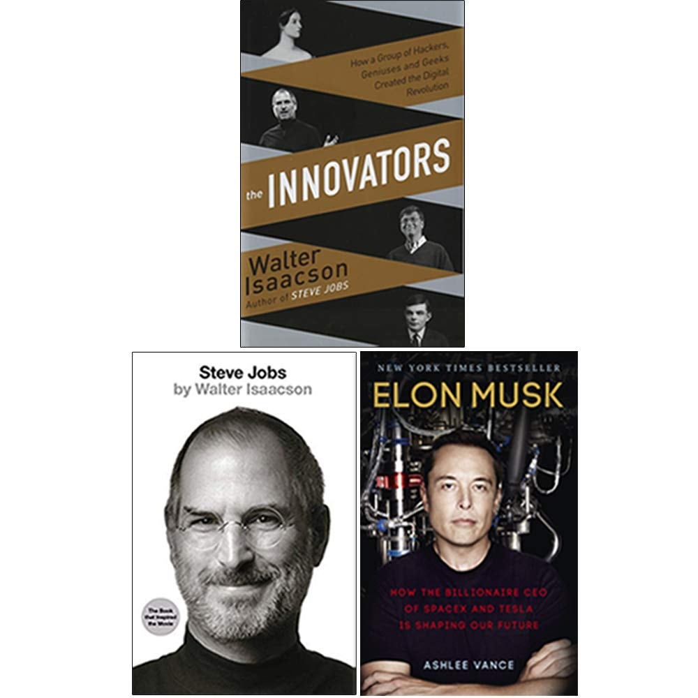 Innovators [Hardcover], Steve Jobs, Elon Musk 3 Books Collection Set