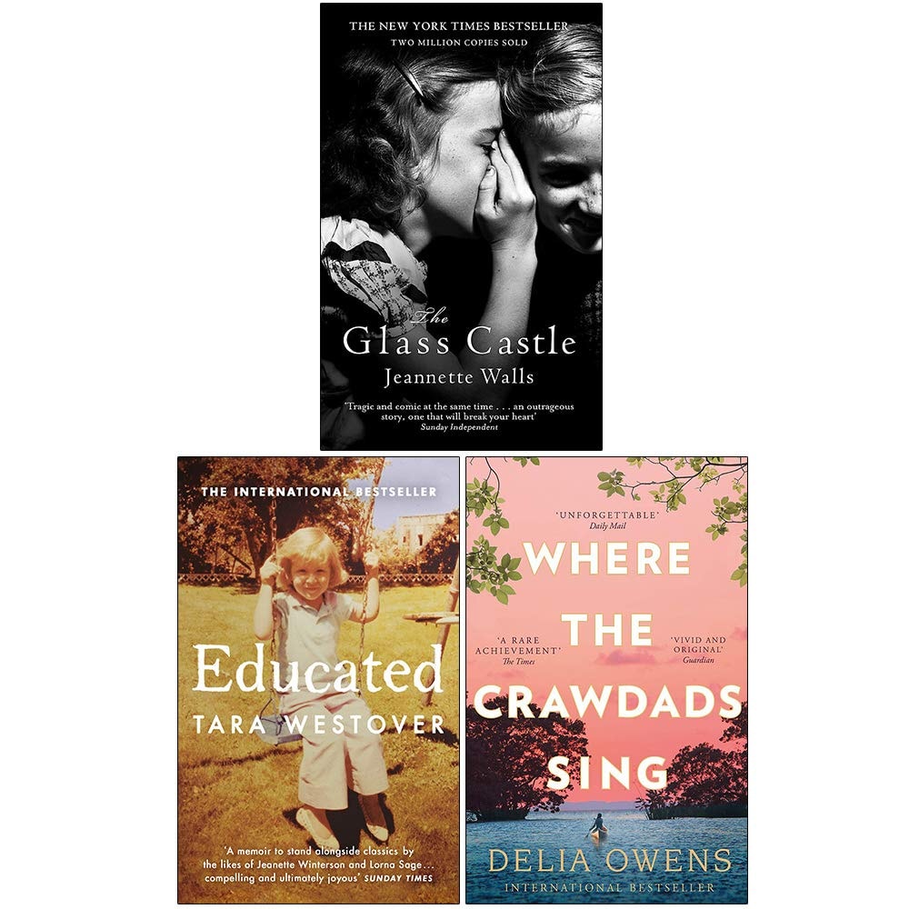 The Glass Castle, Educated, Where the Crawdads Sing 3 Books Collection Set