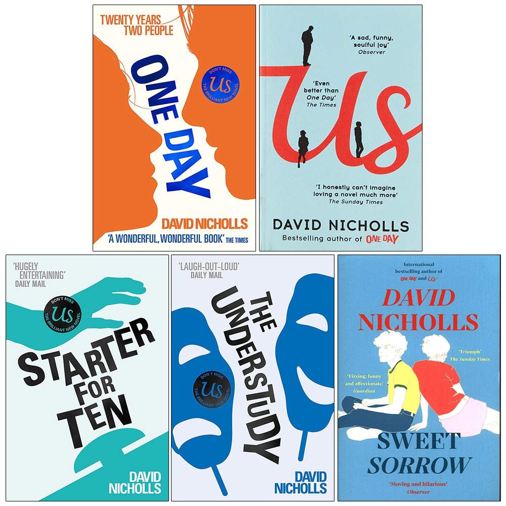 David Nicholls Collection 5 Books Set (One Day, Us, Starter For Ten, The Understudy, Sweet Sorrow)