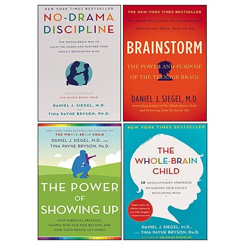 Daniel J. Siegel 4 Books Collection Set (The Whole-Brain Child, Brainstorm, No-Drama Discipline, The Power of Showing Up)