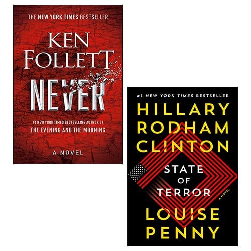 State of Terror By Hillary Rodham Clinton And Never [Hardcover] By Ken Follett 2 Books Collection Set