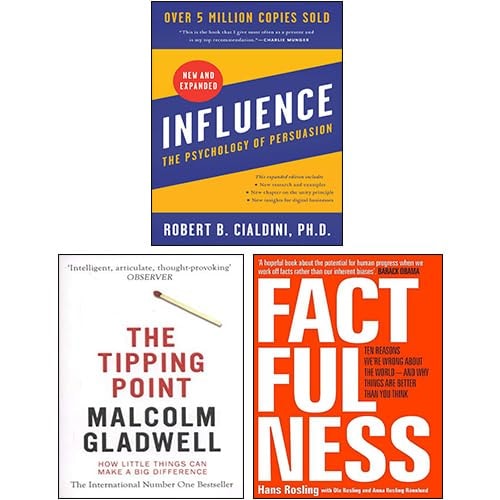 Influence : The Psychology of Persuasion, Factfulness, The Tipping Point 3 Books Collection Set