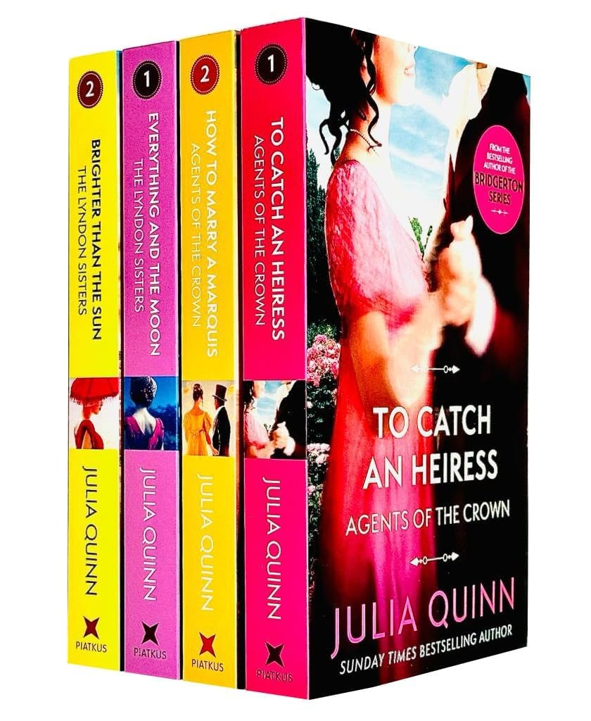 Agents of the Crown and Lyndon Sisters Series Collection 4 Books Set By Julia Quinn (To Catch An Heiress, How To Marry A Marquis, Everything And The Moon, Brighter Than The Sun)
