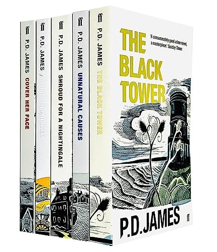 Adam Dalgliesh Series 5 Books Collection Set By P D James (A Mind to Murder, Unnatural Causes, Shroud for a Nightingale, Cover Her Face, The Black Tower)