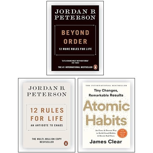 Jordan B. Peterson 3 Books Collection Set(12 Rules for Life, Beyond Order, Atomic Habits)