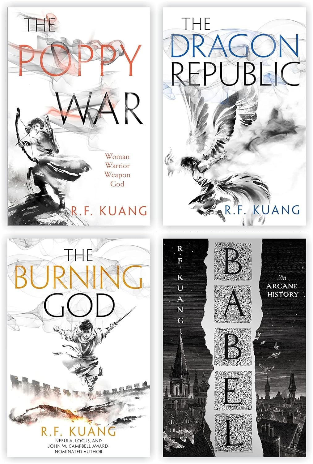 The Poppy War 4 Books Collection Set (The Poppy War, The Dragon Republic, The Burning God & Babel)