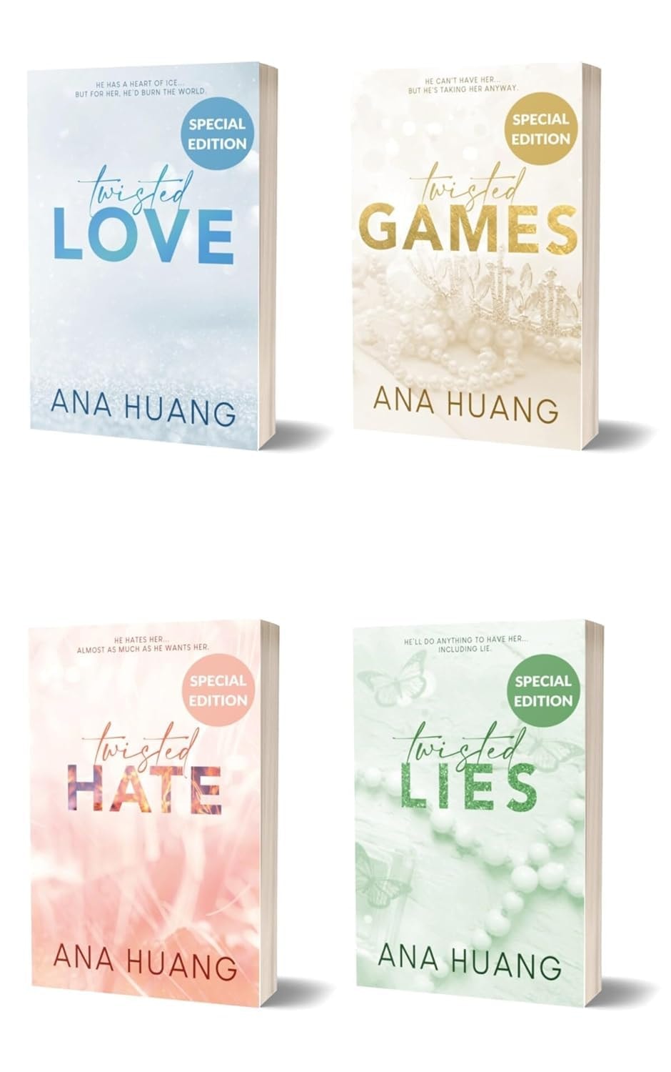Ana Huang 4 Books Collection Set (Twisted Love, Twisted Games, Twisted Hate, Twisted Lies)