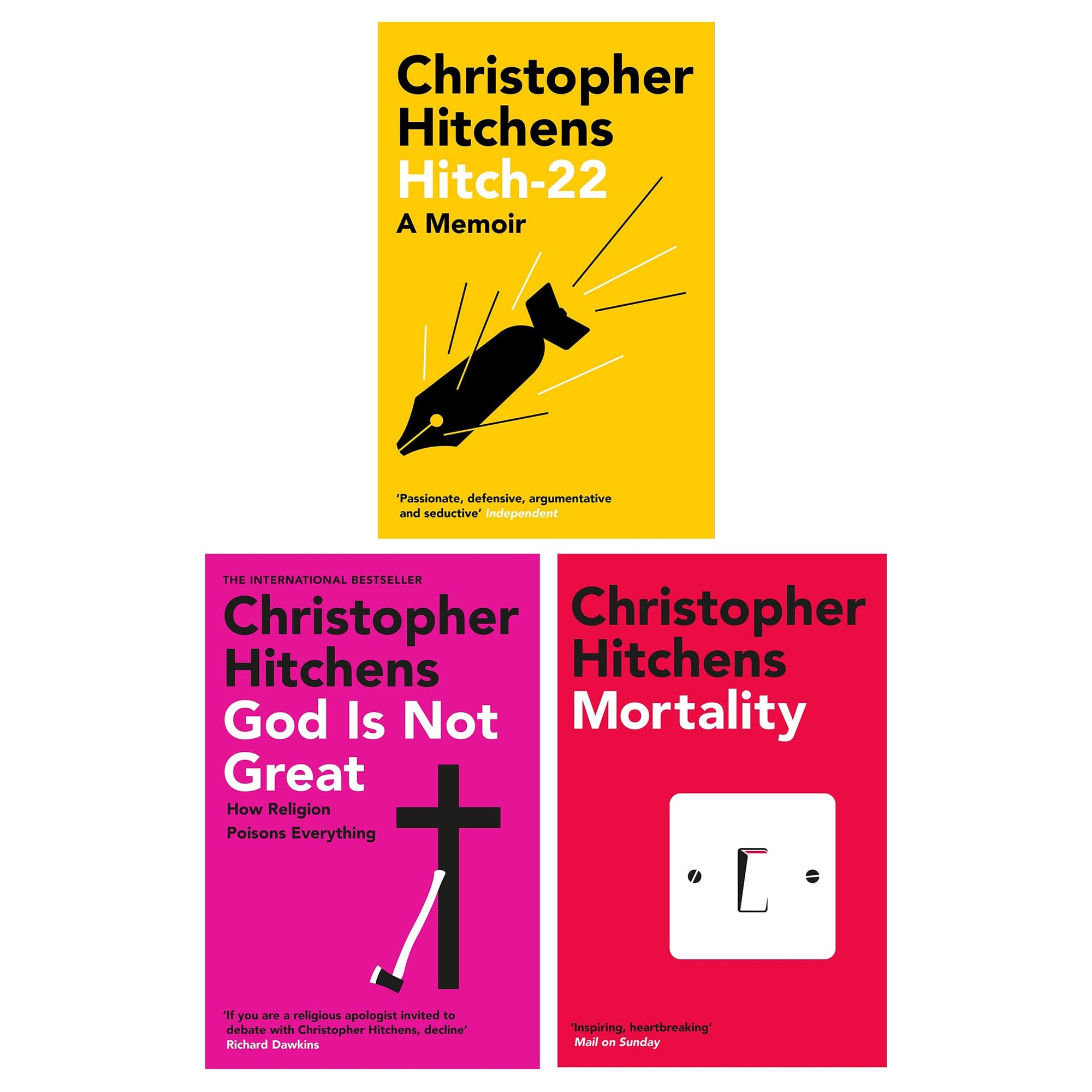 Christopher Hitchens Collection 3 Books Set (Mortality, God Is Not Great, Hitch 22)
