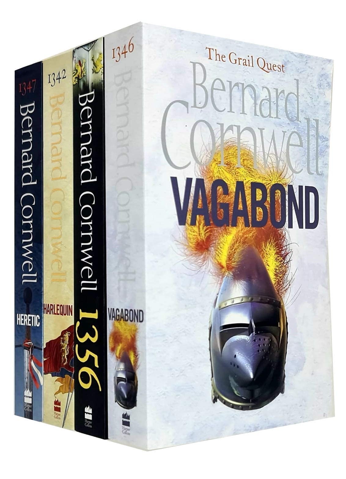 The Grail Quest Collection Bernard Cornwell 4 Books Set Pack (1356, Harlequin, Vagabond, Heretic)