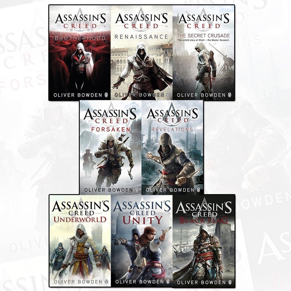 Assassins Creed 8 Books Collection Set By Oliver Bowden (Renaissance, Brotherhood, The Secret Crusade, Revelations, Forsaken, Black Flag, Unity, Underworld)