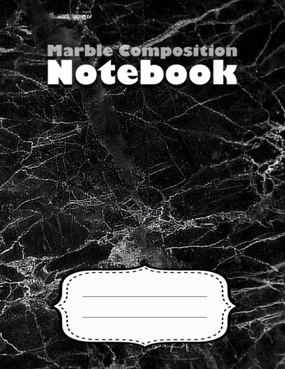 Marble Composition Notebook: Notebook, Classic Black Marble, wide ruled 100 Sheets, to School or Journaling, 1-Pack