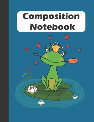 Copotition Notebook: Cute and Kawaii Frog wide Ruled Lined Composition Notebook for school Kids & Teens, Girls, Boys