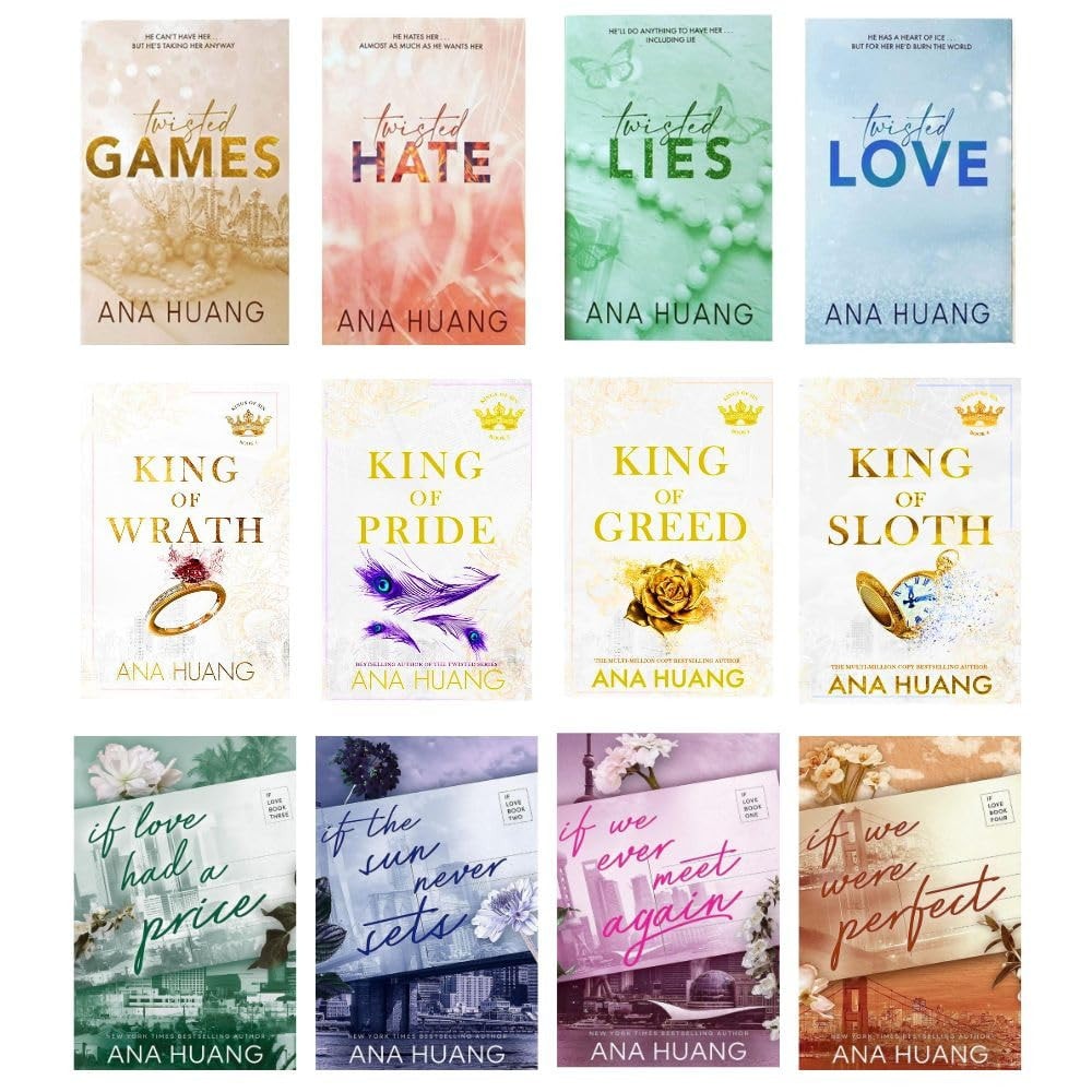 Ana Huang 12 Books Complete Collection Set: Kings of Sin Series, Twisted Series, and If Love Series